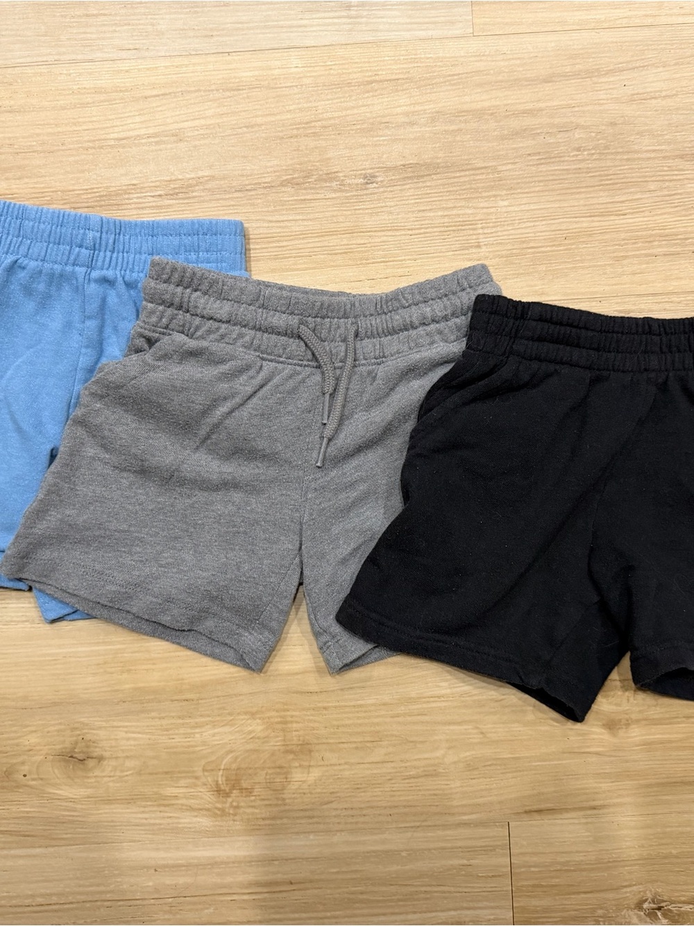 Boys 3-Pack Elastic-Waist Shorts - Blue, Gray, Black